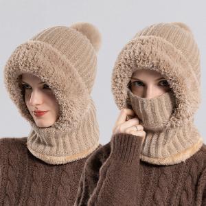 Knitted Fleece-Lined Balaclava Beanie