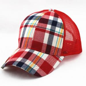 Checkered Mesh Back Trucker Cap