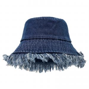 Tassels Washed Denim Bucket Hat