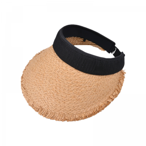 Ajustable Wide-Brim Straw Visor Cap